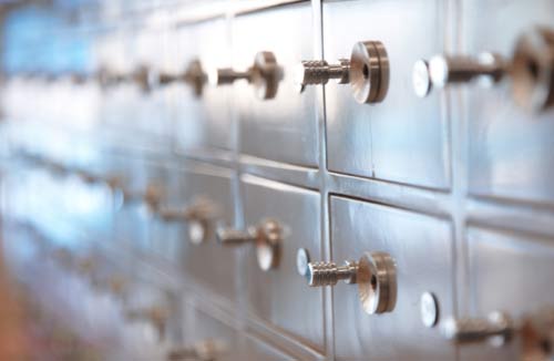 Safe Deposit Boxes in a bank